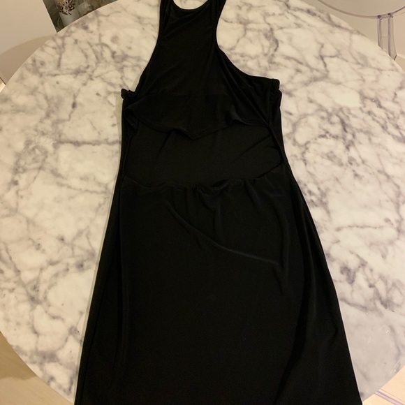 Pretty Little Thing Slinky Black Halter Cut Out Dress - Picture 3 of 4